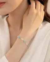 دستبند ظریف دخترانه مدل فیروزه  کد 003
