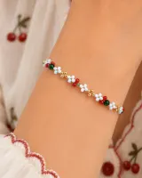 دستبند ظریف دخترانه مدل گیلاس